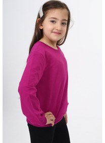 Resim Toontoy Kız Çocuk Göğüsü Tn Baskılı Sweatshirt Mürdüm 