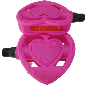 Resim Güçlü Bisiklet Motosiklet Kalpli Kız Çocuk Pedalı 16 ve 20 Jant Bisikletlere Uygun Reflektörlü Pembe Renk 