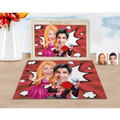 Resim Bk Gift Kişiye Özel Sevgililer Karikatürlü 1000 Parça Profesyonel Puzzle-9 