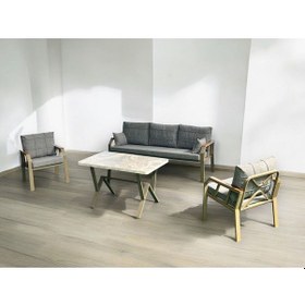 Resim Tu Tienda Nergiz 3 1 1 Mermer Masa Bahçe Balkon Mobilyası,kayrak Gri Kayrak Gri 