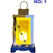 Resim 26 X 10 Cm Deniz Feneri Mumluk Ahşap Deniz Feneri Işık Fener (497013525) 