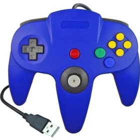 Resim Xinh USB Kablolu N64 Denetleyicisi Gamepad Joystick Pc Oyunları Için Gamecube Için Klasik 64 Konsollar Oyunları Için Oyun Pedi | Gamepads (Mavi) (Yurt Dışından) 