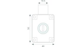 Resim Canex Kare Çekmece Kilidi Çift Turlu Uzun 