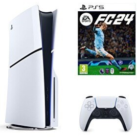 Resim Sony Playstation 5 Slim CD Edition + Ps5 Fifa FC 24 Oyun Konsolu (İthalatçı Garantili) 