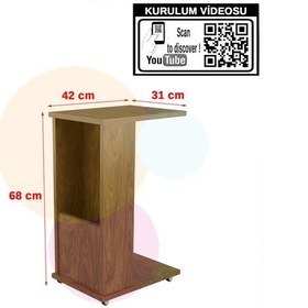 Resim Modilayn Ata Gazetelik- Dergilik- Servis Tekerlekli C Yan Sehpa. N11.2684 