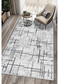 Resim West Home Dijital Baskı Yıkanabilir Kaymaz Taban Salon Halısı Mutfak Halısı Yolluk Wh 488 Grey 