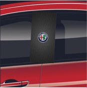 Resim Araç Kapı Direği Kaplama Folyosu Uv 2'li Set- 50x24 Alfa Romeo 