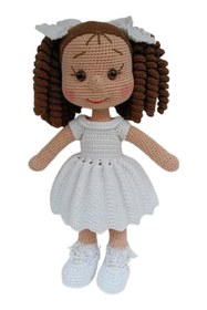 Resim OYUNCAKPARK İnci Tanesi Kıvırcık Saçlı Karnaval Bebek Amigurumi Organik Oyuncak 