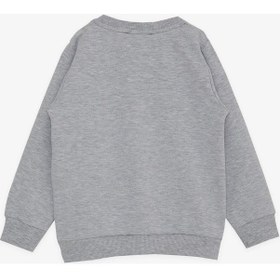 Resim Breeze Kız Çocuk Sweatshirt Kelebek Baskılı 3-8 Yaş, Açık Gri Melanj-açık Gri Melanj Açık Gri Melanj 