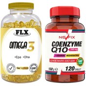 Resim Flx Omega 3 Balık Yağı 180 Softgel & Nevfix Coenzyme Q10 200 Mg K 