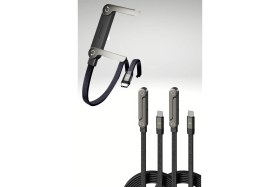 Resim PSGT 240W Ultra Hızlı Type-C Şarj Data Kablosu Katlanabilir Standlı Ergonomik Tasarım 1.5m Örgülü 