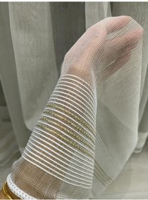 Resim İncilife Home Paris Gold Simli İki Renkli Sütlü Kahverengi Ekru Tül Perde 1/2,5 Normal Orta Pileli Ekru - Sütlü Kahverengi 