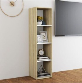 Resim Tdesigno Tdesıgno Eda Televizyon Sehpası - Ünitesi -kitaplık-meşe Beyaz 4 Raflı 30 Cm 