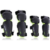 Resim 4 Adet Dizlik Dirseklik Dirsek Diz Koruyucuları Çocuklar İçin Koruyucu Ekipman Açık Hava Sporları Bisiklet Paten Kayak Kaykay Yeşil Yeşil 
