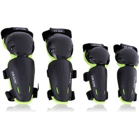Resim 4 Adet Dizlik Dirseklik Dirsek Diz Koruyucuları Çocuklar İçin Koruyucu Ekipman Açık Hava Sporları Bisiklet Paten Kayak Kaykay Yeşil Yeşil 