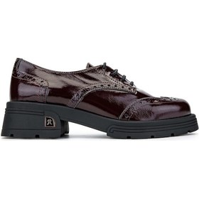 Resim Tamer Tanca Kadın Hakiki Deri Bordo Rugan Casual Ayakkabı 33 2006 Bn Ayk Sk24-25 Bordo Rgn Bordo Rugan 