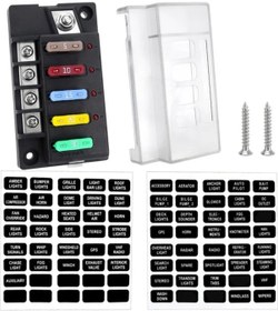 Resim Honeybeeshop Led Göstergeli Kompakt 12v 4 Yönlü Sigorta Kutusu Kiti 4 6 Yollu Bıçak Sigortalar Ato Uyumlu 