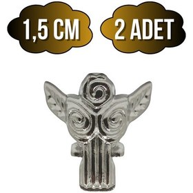Resim Melek 1.5cm Metal Ayak Çeyiz Ve Hediye Kutusu Mobilya Ayağı 1.5cm Gümüş 2 Adet Gümüş 