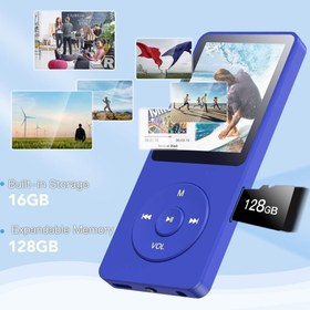 Resim A02 MP3 Çalar 8GB, 70 Saat Müzik Süresi, Hi-Fi Ses, FM Radyo, E-Kitap Destekli, Koyu Mavi 