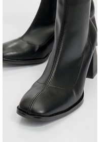 Resim Luvi Shoes Plesa Siyah Kadın Kalın Topuklu Bot Siyah 