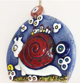 Resim Özel Tasarım Salyangoz Nazarlık Seramik Duvar Süsü 