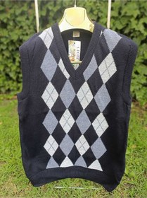 Resim Çocuk Örme Desenli V Yaka Süveter 