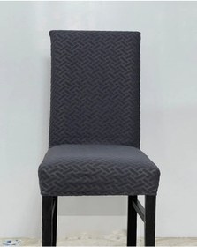 Resim Tuğla Desen Sandalye Kılıfı Sandalye Örtüsü Esnek, 6 Adet Antrasit Antrasit 