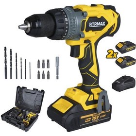Resim RTRMAX RTX3020 Kömürsüz 150 Nm | 2×4 Ah Çift Akü + Hızlı Şarj (X-Lion Plus) Şarjlı Darbeli Matkap 