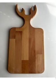 Resim Geyikli Ahşap Kesme/sunum Tahtası Ahşap 
