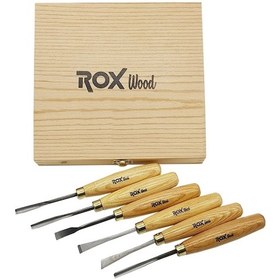 Resim Rox Wood 15399063 Ahşap Oyma Iskarpela Seti 6 Parça Ahşap Kutulu 