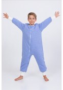 Resim Erkek Çocuk Uyku Tulumu 6-9 Yaş Kalın Elyaf Dolgulu Premium Kalite 2.5 Tog-gök Mavisi Mavi 