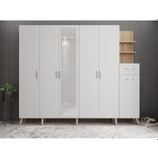 Resim Açelya Portmanto Vestiyer Meşe Beyaz M7 270 cm 