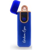 Resim Kişiye Özel Usb Şarjlı Kapaklı Mavi Çakmak 