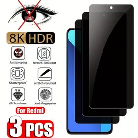 Resim 3 adet Xiaomi Redmi Note 14 13 12 11 10 9 Pro 12S 11S 10S 9S Cam için Xiaomi Redmi 13C 12C 10C 13 12 14T 13T Pro için Tam Kaplama Gizlilik Ekran Koruyucu 