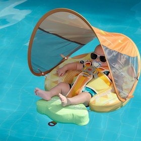 Resim Mambobaby Yüzme Simidi - Ananas, Emniyetli, Gölgelikli ve Ayak Destekli 