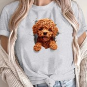 Resim Kadınlar İçin Kısa Kollu Yuvarlak Yaka Tişört - Canlı Yeşil Pudel Baskılı, Nefes Alabilen Normal Kesim, Makinede Yıkanabilir İlkbahar Yaz Üstü, Bayan T-Shirtleri, Eğlenceli Grafikli Tişört, Dayanıklı Kumaş 