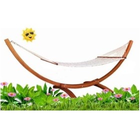 Resim Gondol Hamak El Örgüsü Ahşap Çok Renkli 