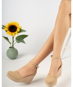 Resim Gimer - Dolgu Topuk Hasır Karnıyarık Ayakkabı - Irm2819Hg 