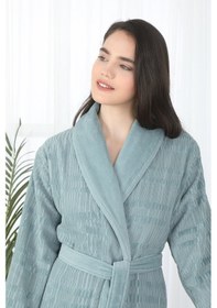 Resim Sadem Organik Spruce Şal Yaka Bornoz Mint 