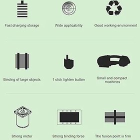 Resim Generic Ambalaj Bant Makinesi, Elektrik Bant Makinesi 400-2800N Voltaj Gücü Yüksek Verimliliği LCD Ekran AC100-240V Plastik Borular İçin (AB fişi) 