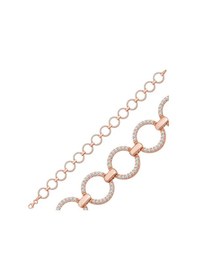 Resim Gümüş Rose Yuvarlak Taşlı Kadın Bileklik Rose 
