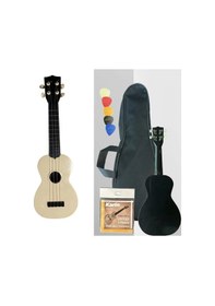 Resim Hawiian Xu21-1-bg Soprano Ukulele Bej Naturel Bej Kaplama Geleneksel Ukulele Tınısı Yüksek Kaliteli Burgu Seti 