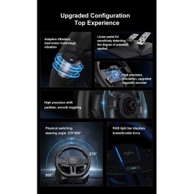 Resim CoverZone Direksiyon Seti – 900° Dönüş, Çift Motorlu Titreşim, 16-Bit Manyetik Encoder, Rgb Işıklı Geri Bildirim, Hall Sensörlü Metal Pedal, Pc Ps4 Xbox Uyumlu Gerçek Sürüş Deneyimi Pxn V900 Gen2 