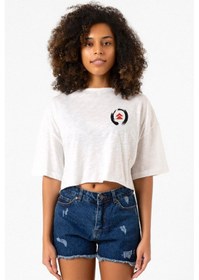 Resim Ghost Of Tsushima Logo Beyaz Kırçıllı Kadın Crop Tshirt Beyaz 