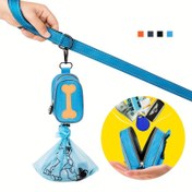 Resim Köpekler için Kemik Şekilli Evcil Hayvan Atık Torbası Dağıtıcısı - Ergonomik Tutma Sapı, Dayanıklı Ağ ve Mavi Çizgili Tasarım, Köpek Atık Torbası Dağıtıcısı, Köpek Atık Yönetimi, Eğlenceli Köpek Aksesuarı, Sağlam Klips Bağlantısı, Pil Olmadan 