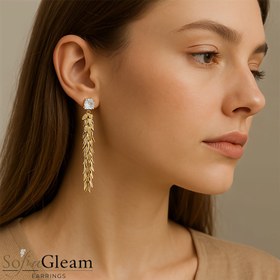 Resim Günlük yaşam ve iş için bir çift Fransız tarzı parlak püskül/çivit/kolye/sarkıt/halka/toka/klips küpe. Sentetik Zirkonya kakmalı. Sevgili/anne/kız kardeş/arkadaş için hediye 