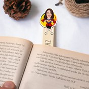 Resim Süper Güçleri Olan Kadın Karikatürlü Çubuk Kitap Ayracı 
