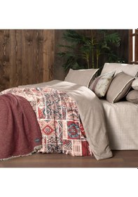 Resim Mavera King Size Battal Boy %100 Pamuk Flanel Pazen Nevresim Takımı Kahve Kahverengi 