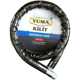 Resim Yuma YM-752 Motorsiklet Kilidi Anahtarlı Körüklü Siyah ( Boy : 120CM-ÇAP : 22MM ) 