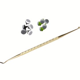 Resim 5 büyük ve 5 küçük köpük başlıklı, basit bir araç seti olan, kolayca kullanılabilen bir araç kiti olan, bir desenli metal rahat tutma kolu. 